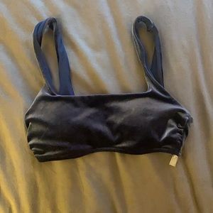 Blue velvet bikini top from Aerie